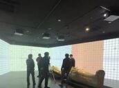 ホール映像設備の施工写真